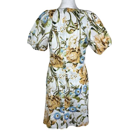 Favorite Daughter The Beloved Floral Mini Dress Short Puff Sleeves Size 14 - Picture 7 of 10